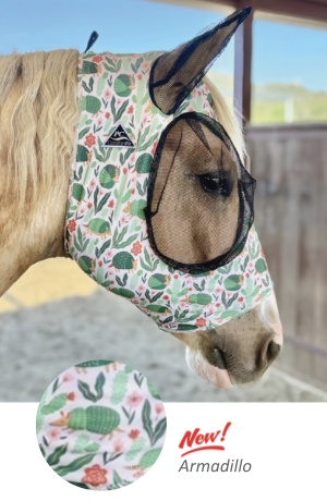 Comfort Fit Lycra Fly Mask w/ Forelock Opening | ARMADILLO SMALL PONY 
