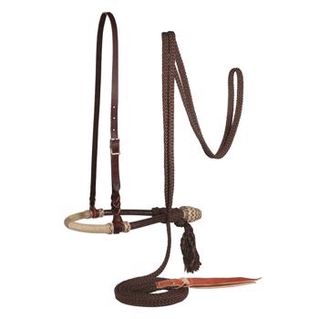 Bosal/Mecate Set | Chocolate Flat Braid Mecate