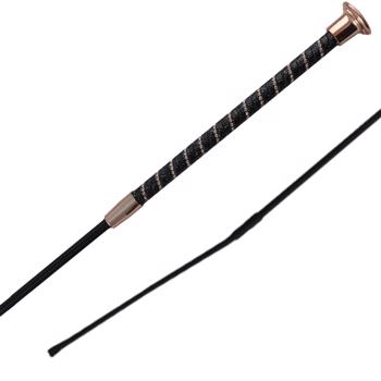 Twisted Dressage Whip | Black /Rose Gold