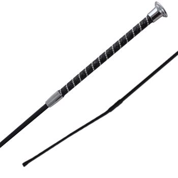 Twisted Dressage Whip | Black Silver