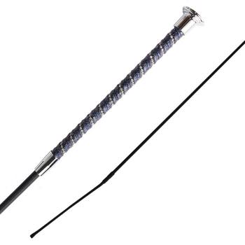 Twisted Dressage Whip | Navy Silver
