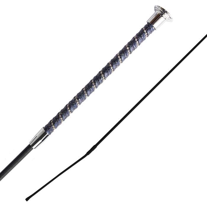 Twisted Dressage Whip | Navy Silver